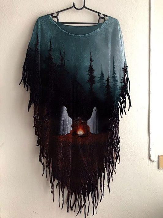 Women's Forest Ghost Print Top