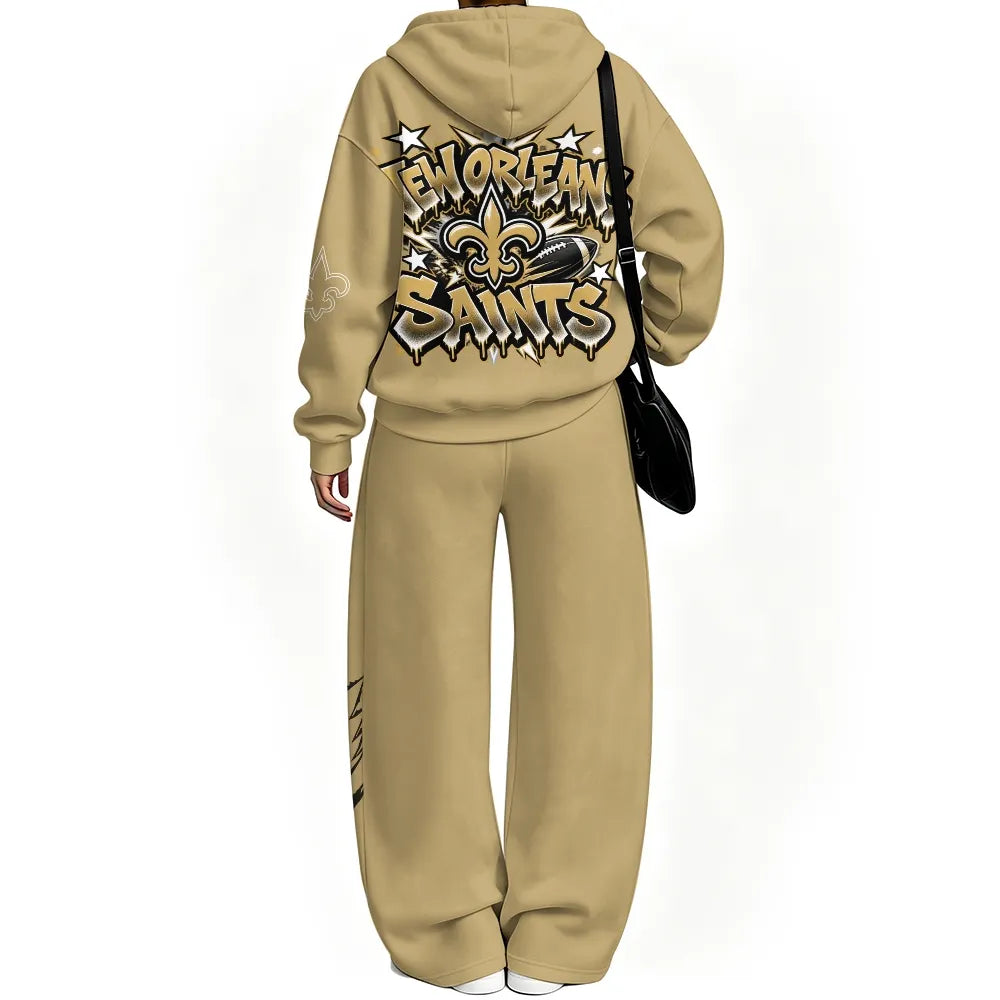 New Orleans Saints Vintage Plush Hoodie set | NFL