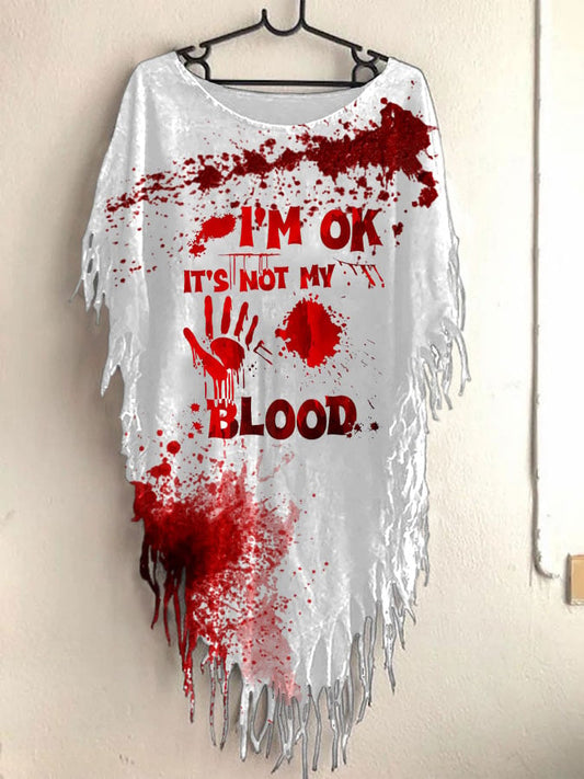 Women's I'm OK It's Not My Blood Print Casual Top