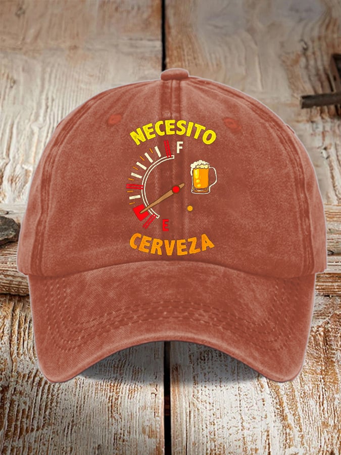 Unisex Oktoberfest Beer Print Printed Washed Distressed Hat