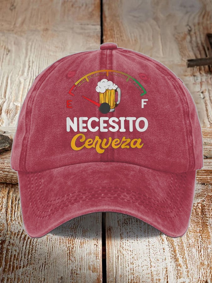 Unisex Oktoberfest Beer Print Printed Washed Distressed Hat