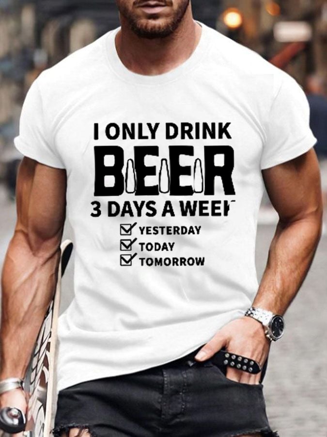 Men's Oktoberfest Beer Printed 100% Cotton Short Sleeve T-Shirt