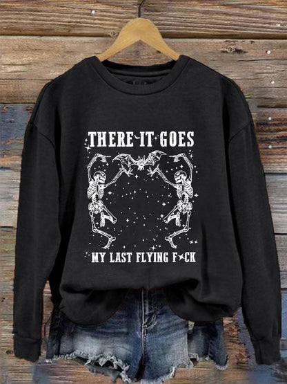 Women's Halloween There It Goes My Last Flying F*ck Crew Neck Sweatshirt