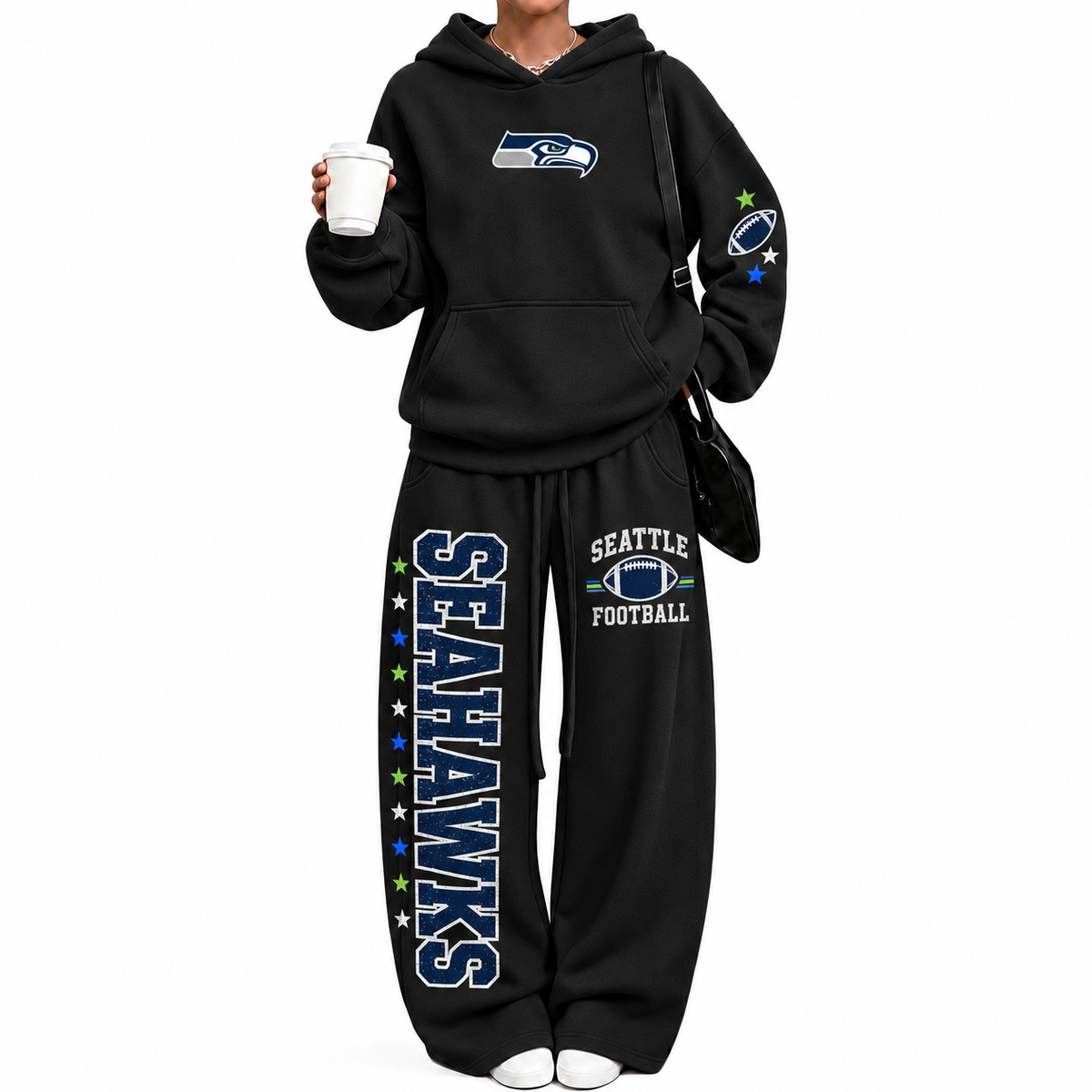 Seattle Seahawks-Vintage Plush Hoodie set