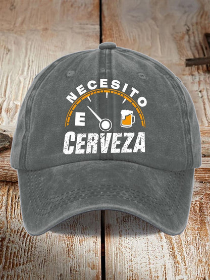 Unisex Oktoberfest Beer Print Printed Washed Distressed Hat