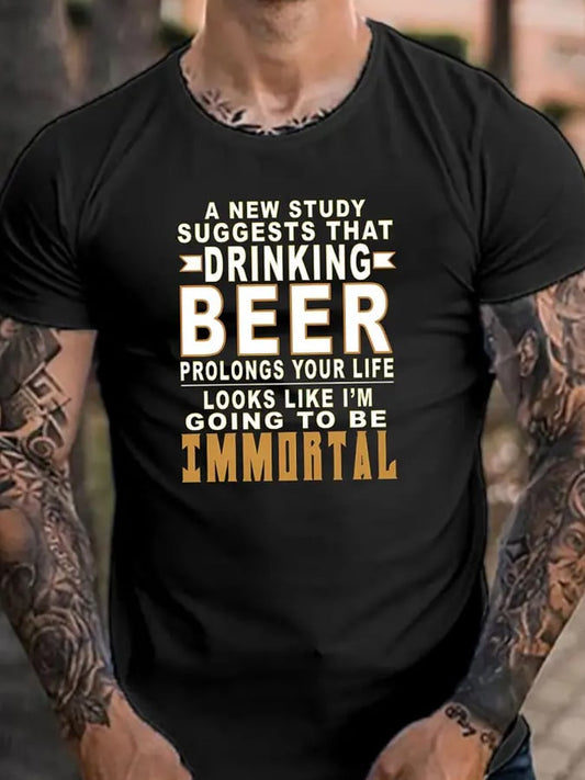 Men's Oktoberfest Beer Printed 100% Cotton Short Sleeve T-Shirt