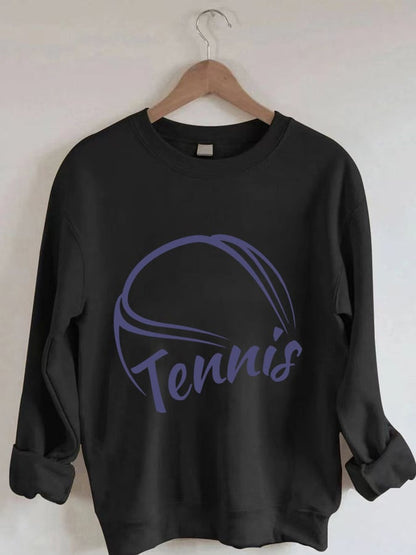 Women's Sorry Can't Tennis Bye Print Sweatshirt
