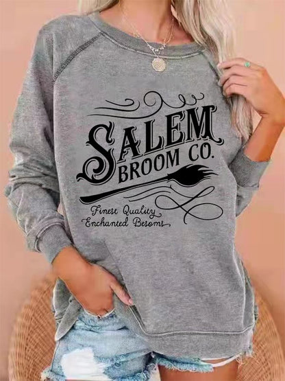 Women's Halloween Salem Broom Co. Casual Sweatshirt