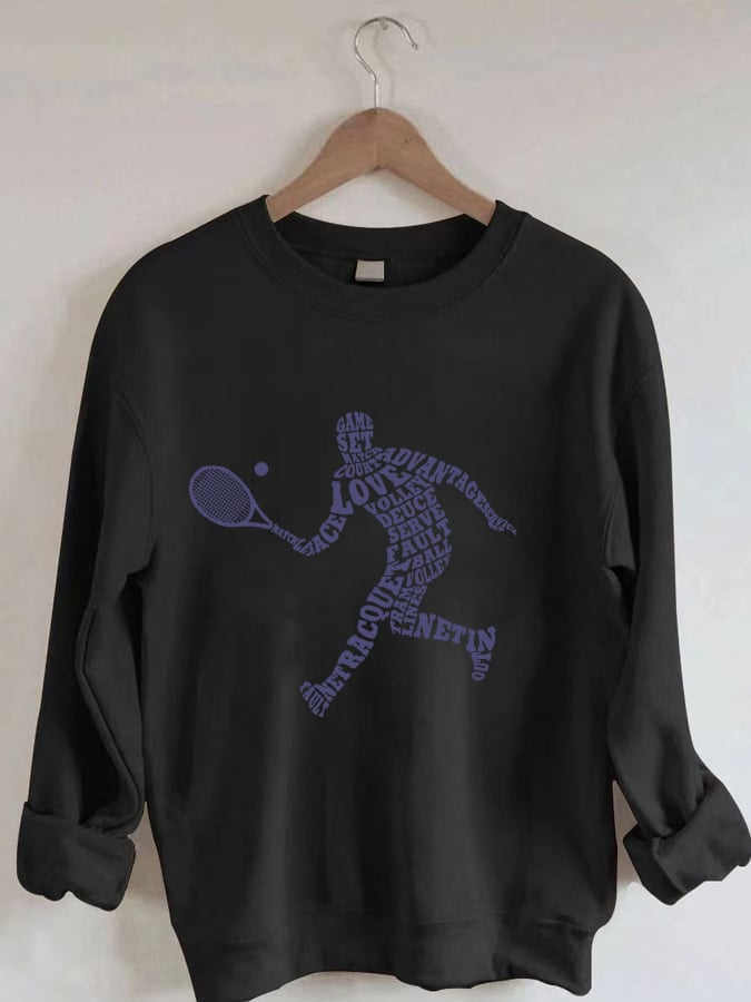 Women's Tennis Print Sweatshirt