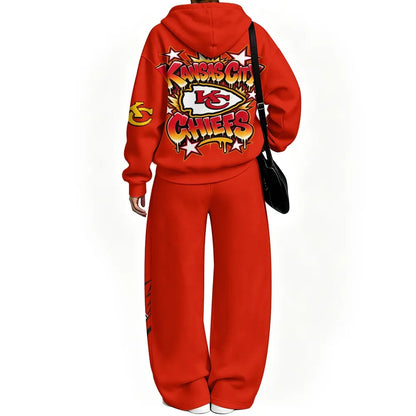 Kansas City Chiefs Vintage Plush Hoodie set | NFL