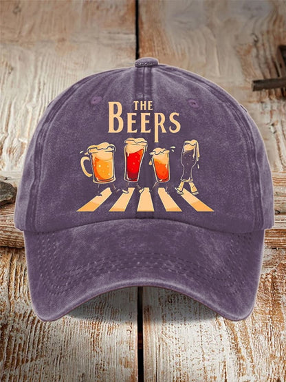 Unisex Oktoberfest Beer Print Printed Washed Distressed Hat