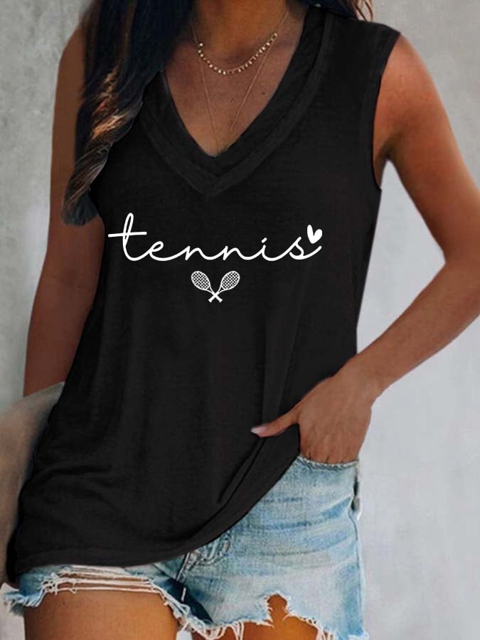 Women's Tennis Print Casual Vest