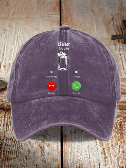 Unisex Oktoberfest Beer Print Printed Washed Distressed Hat