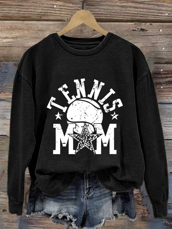 Women'S Tennis Mom Printed Sweatshirt
