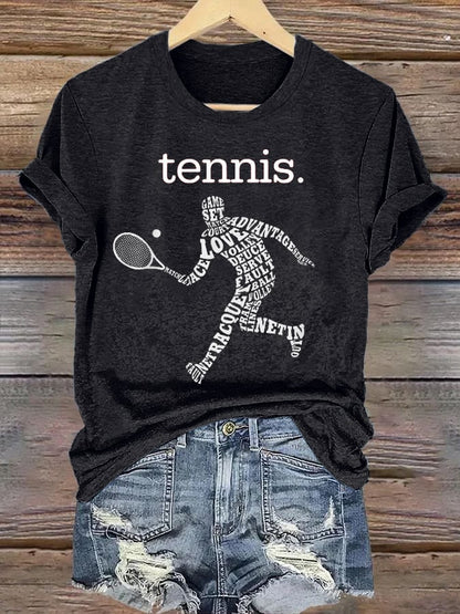 Women's Tennis Print Casual T-Shirt