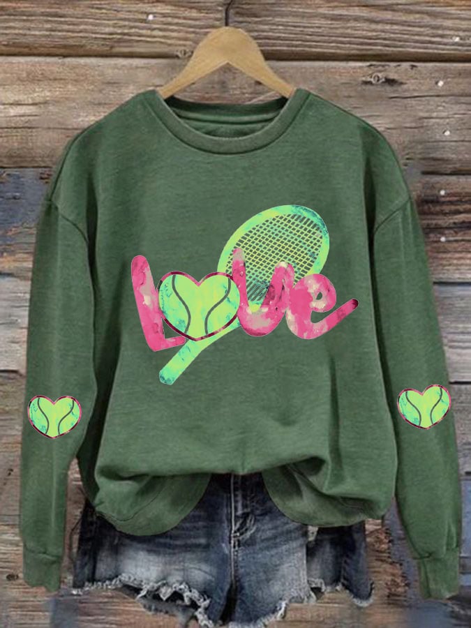 women's love tennis sweatshirt