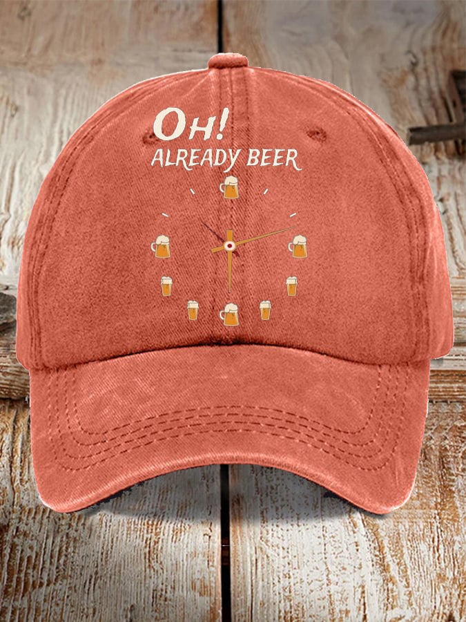 Unisex Oktoberfest Beer Print Printed Washed Distressed Hat