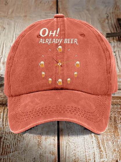Unisex Oktoberfest Beer Print Printed Washed Distressed Hat