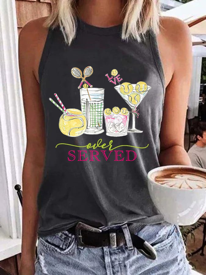 Women's Funny Tennis Tennis Drinks  Tennis Lover Casual Vest