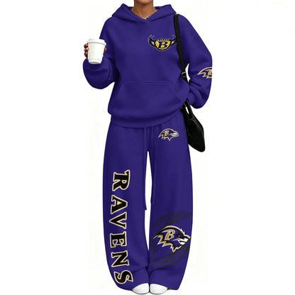 Baltimore Ravens Vintage Plush Hoodie set| NFL