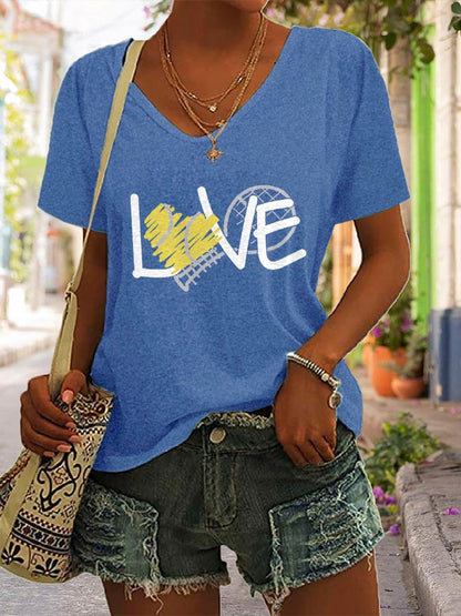 Women's TENNIS Love  Printed Casual T-shirt