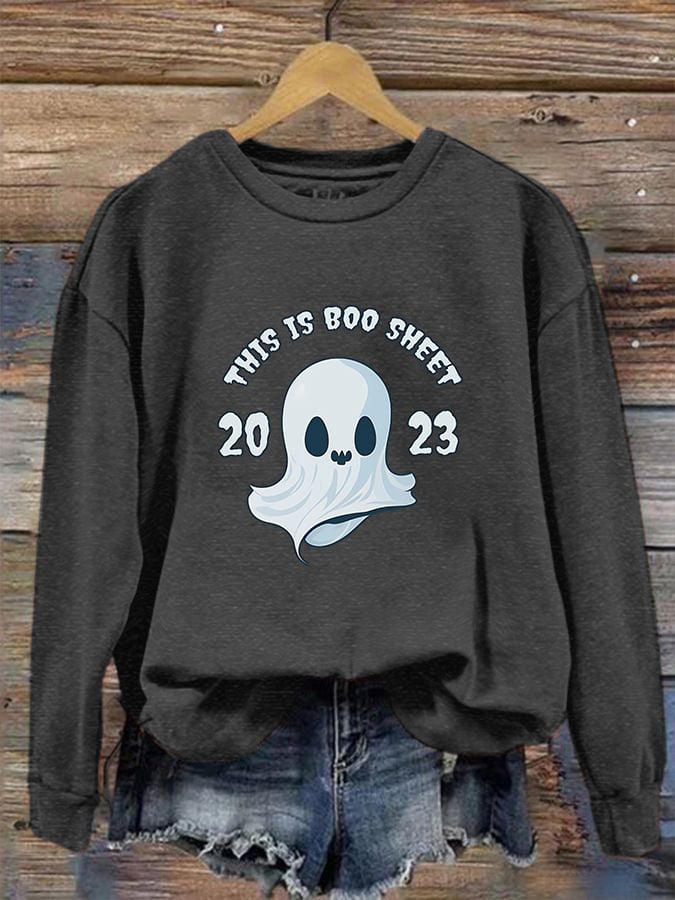 Women's "This is boo sheet 2023" printed casual sweatshirt