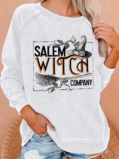 Women's Salem Witch Company Halloween Print Casual Sweatshirt