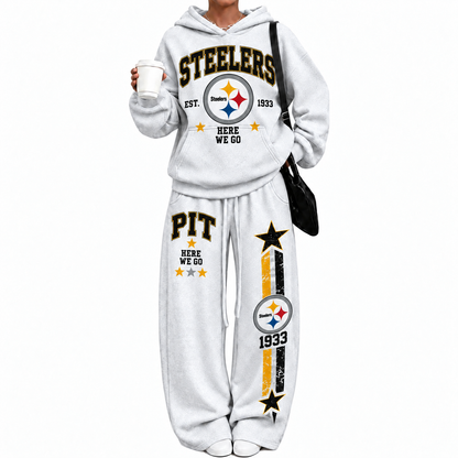 Pittsburgh Steelers-Vintage Plush Hoodie set