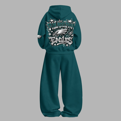 Philadelphia Eagles Vintage Plush Hoodie set | NFL