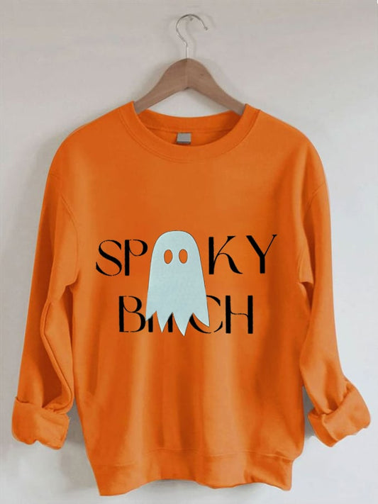 Women's Halloween Spooky B*tch Printed Sweatshirt