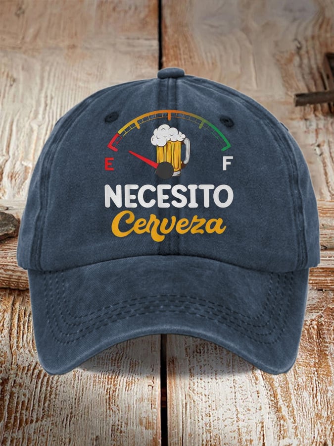 Unisex Oktoberfest Beer Print Printed Washed Distressed Hat