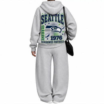 Seattle Seahawks-Vintage Plush Hoodie set