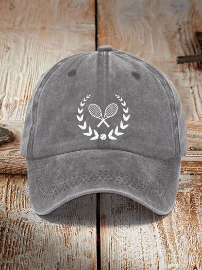 tennis print hat