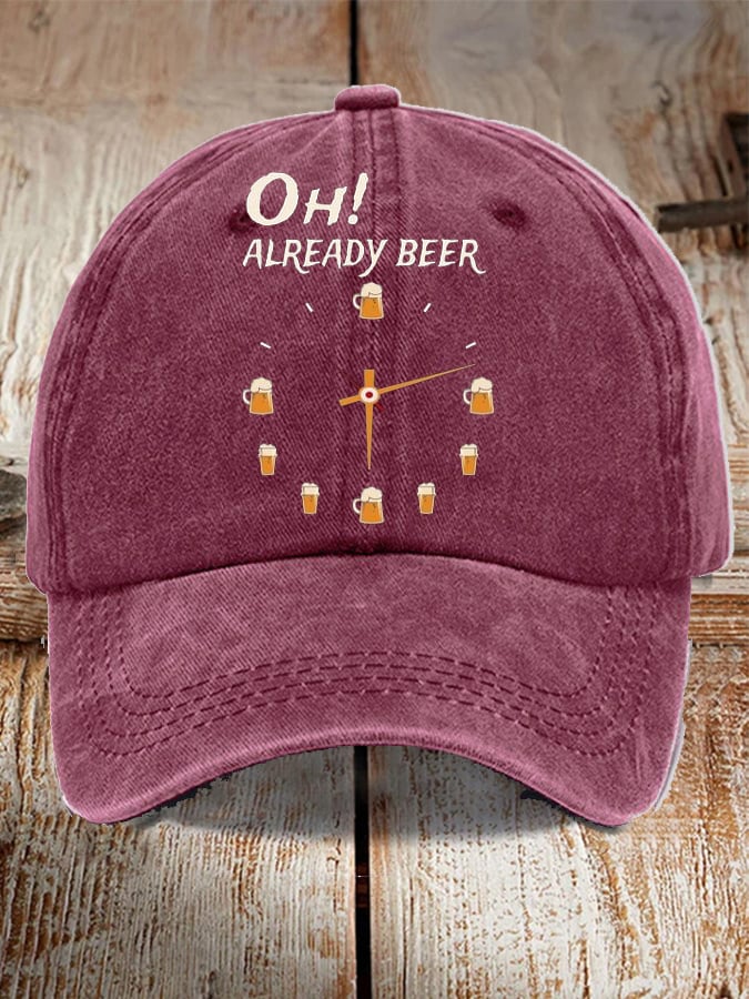 Unisex Oktoberfest Beer Print Printed Washed Distressed Hat