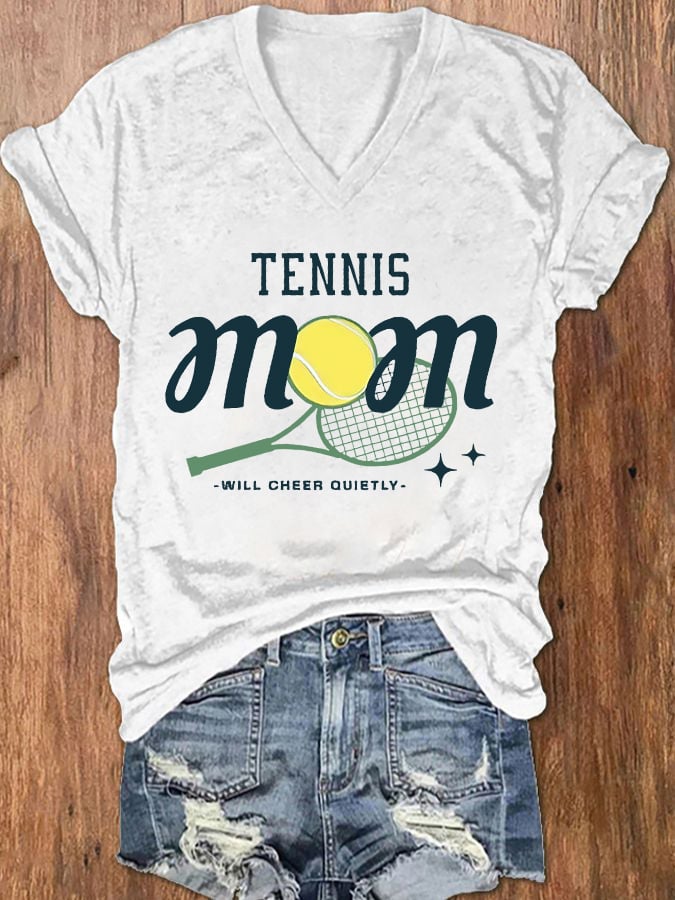 Women's Tennis Mom Print Casual T-Shirt