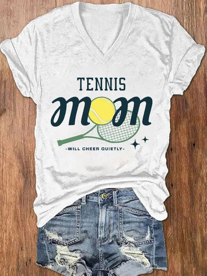 Women's Tennis Mom Print Casual T-Shirt