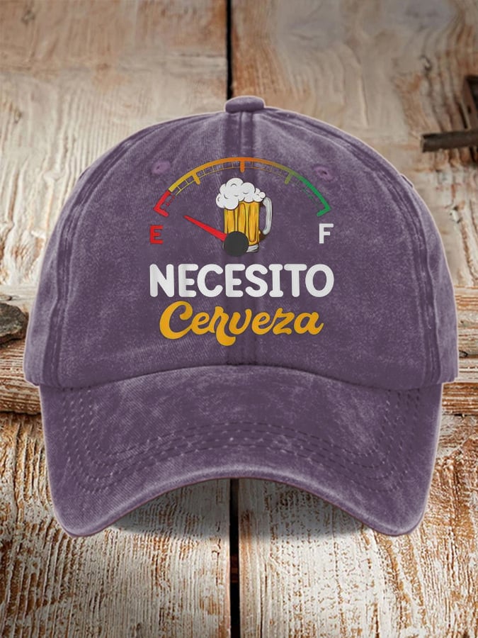 Unisex Oktoberfest Beer Print Printed Washed Distressed Hat