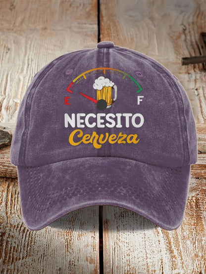 Unisex Oktoberfest Beer Print Printed Washed Distressed Hat