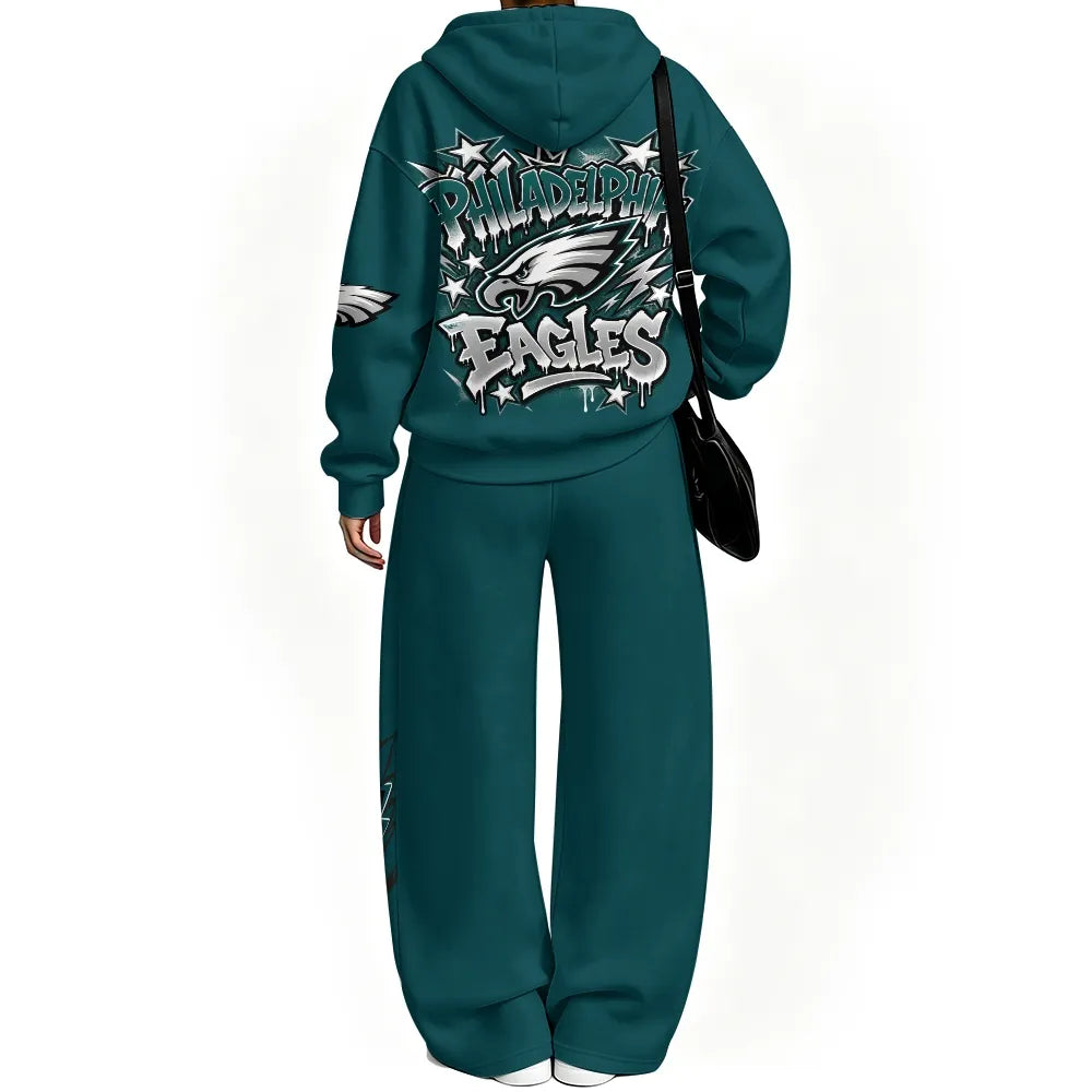 Philadelphia Eagles Vintage Plush Hoodie set | NFL