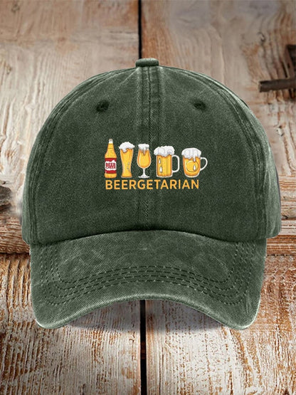 Unisex Oktoberfest Beer Print Printed Washed Distressed Hat