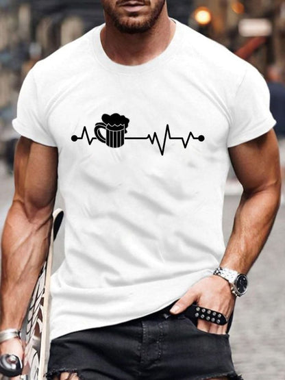 Men's Oktoberfest Beer Printed 100% Cotton Short Sleeve T-Shirt