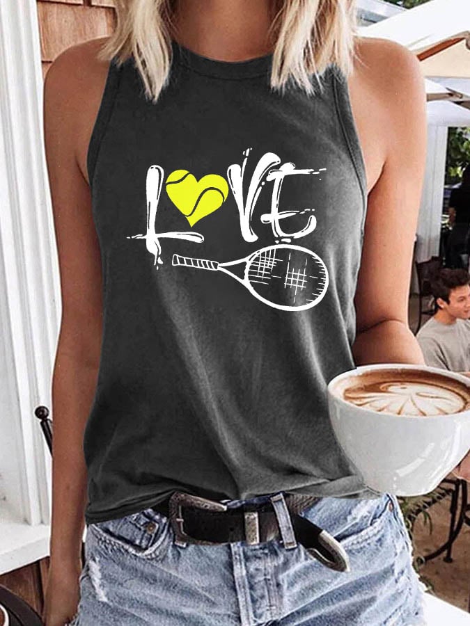 Women's Tennis Lovers Printed Tank Top