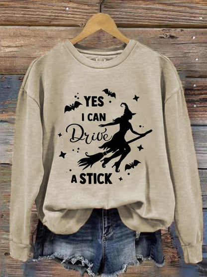 Women's "Yes, I Can Drive A Stick!" Printed Casual Sweatshirt