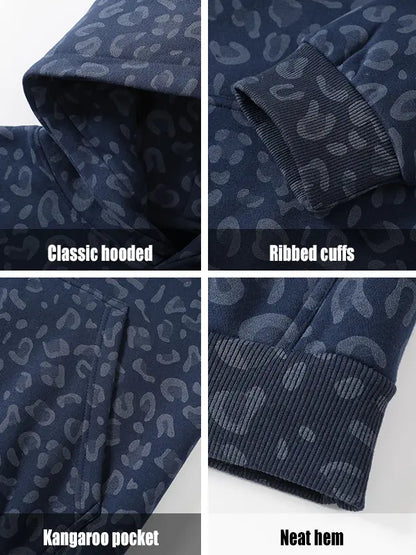 WOMEN’S KANSAS CITY CHIEFS LEOPARD PRINT GRAPHIC HOODIE & JOGGER SET