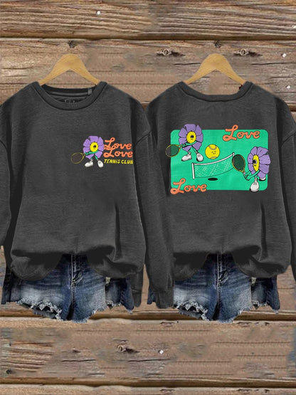 women's love love tennis clus sweatshirt