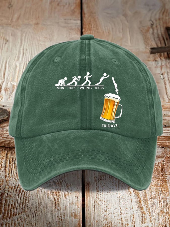 Unisex Oktoberfest Beer Print Printed Washed Distressed Hat