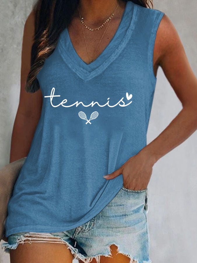 Women's Tennis Print Casual Vest