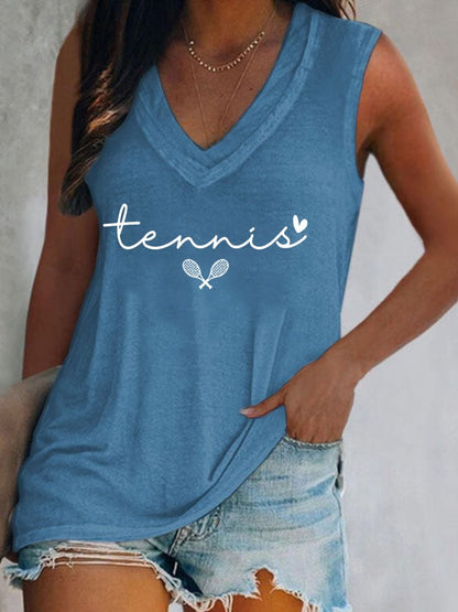 Women's Tennis Print Casual Vest