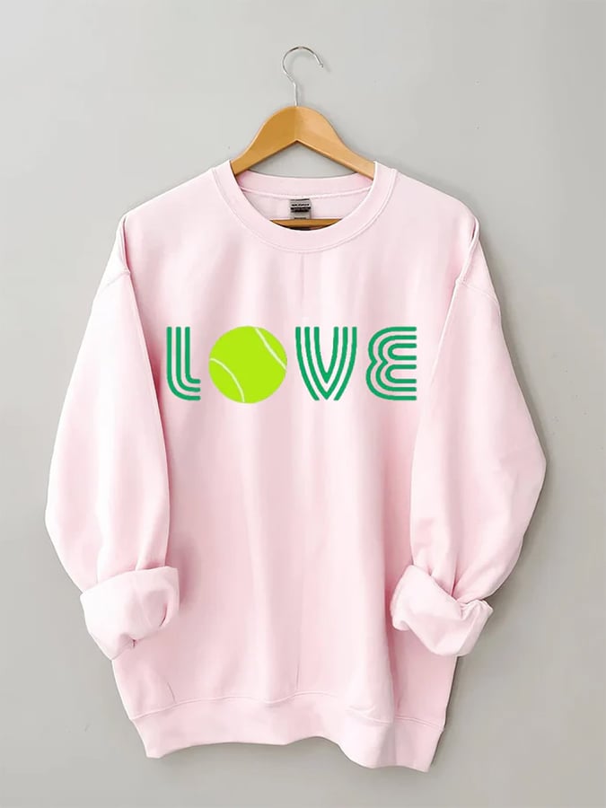 Women's Tennis Love Tennis Print Crewneck Sweatshirt