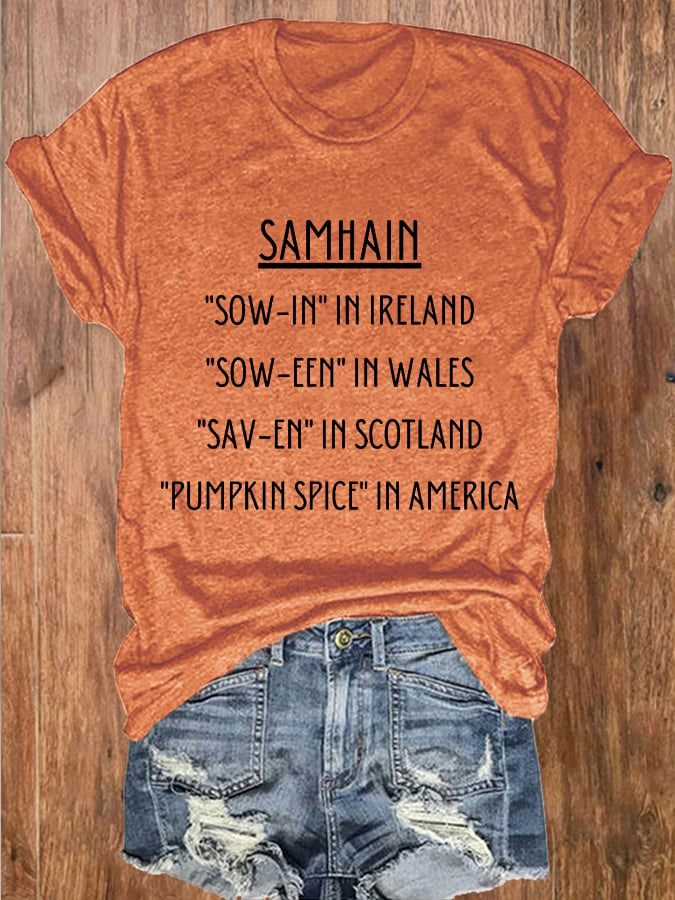 Women's Halloween "Samhain" Print T-Shirt